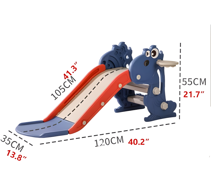 Children Slide with Bear Face Foldable Toddler Slide