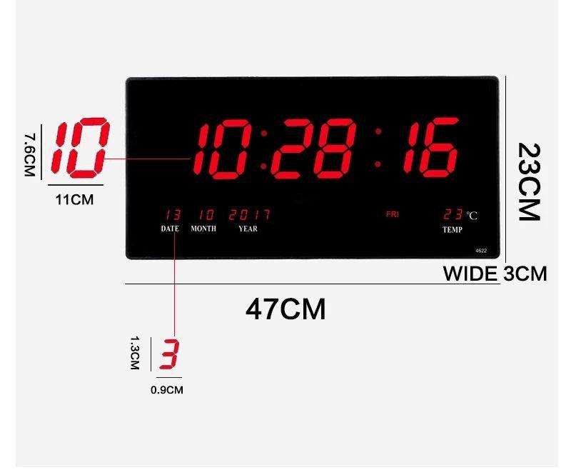 LED digital calendar temperature creative clock