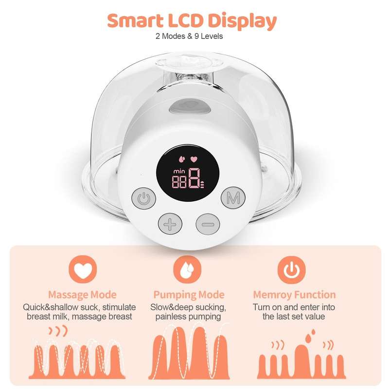 Hands Free Electric Wearable Breast Pump With LCD Display