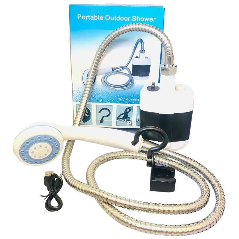 USB Rechargeable Shower Portable Camping Shower Head Bathing 3.7V Pump