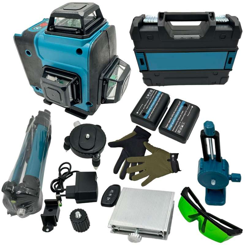 Industrial 4D 16 Green Laser Line Self Leveling Mapping Tool, Case & Glove