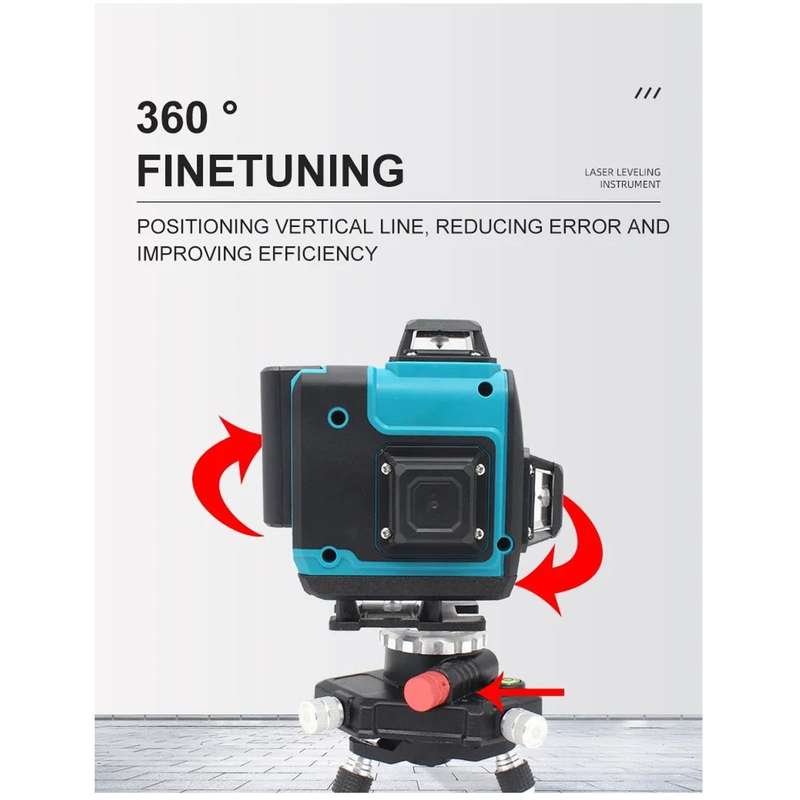 Industrial 4D 16 Green Laser Line Self Leveling Mapping Tool, Case & Glove