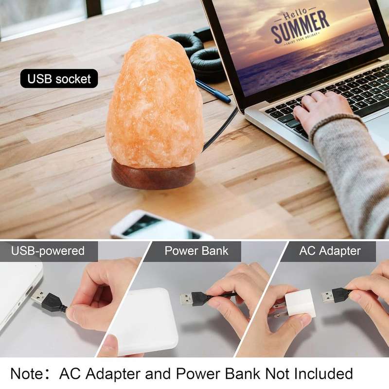 Natural Himalayan Crystal Salt Lamp Night Light Home Decor