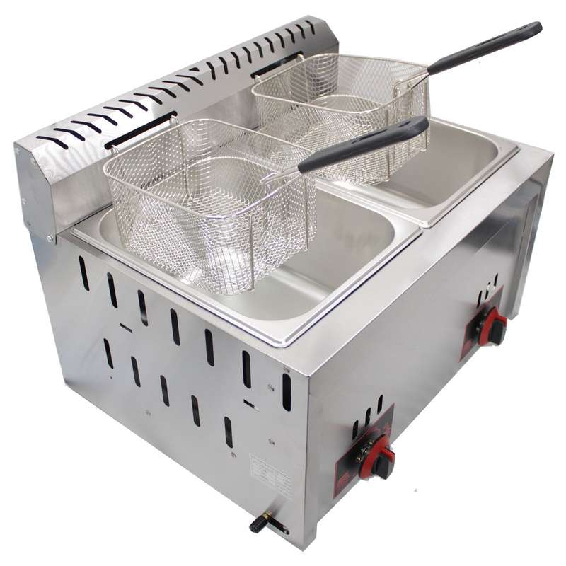 6L + 6L Golden Burner Double Tank Commercial Grade Gas Deep Fryer