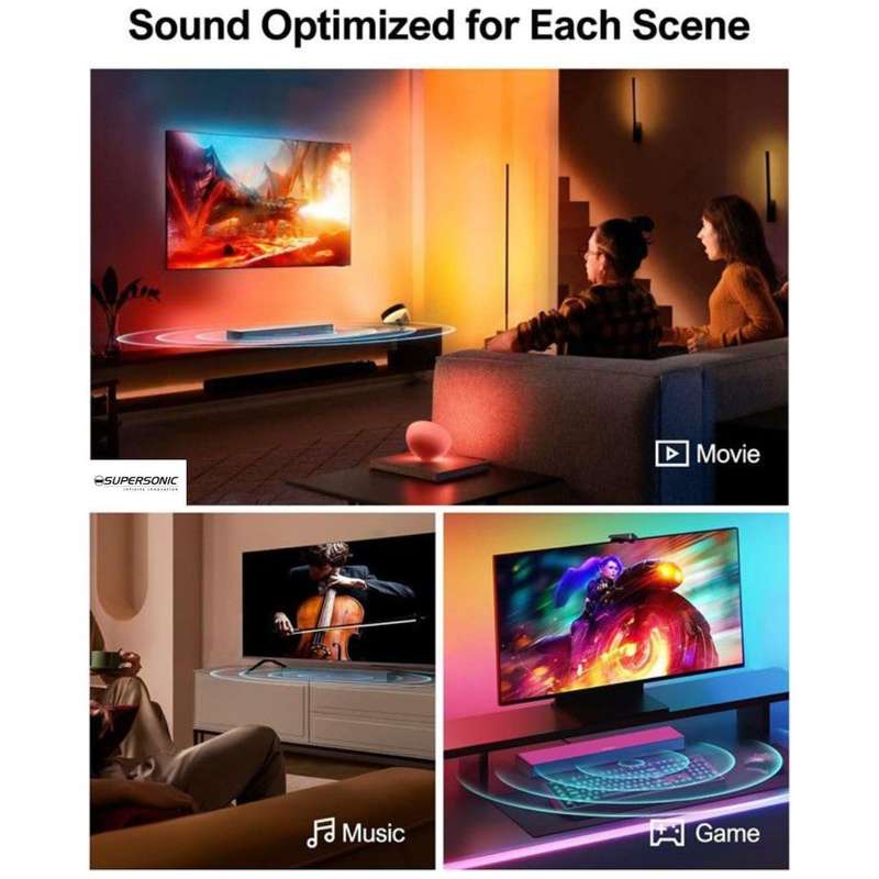Supersonic 2.1 Bluetooth and Soundbar with Wired Subwoofer