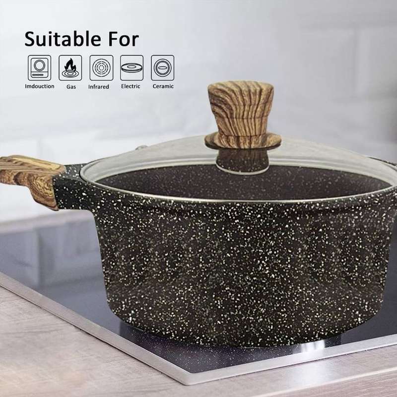 Nonstick Marble Die-Casting Cookware Set - 11 Piece Set