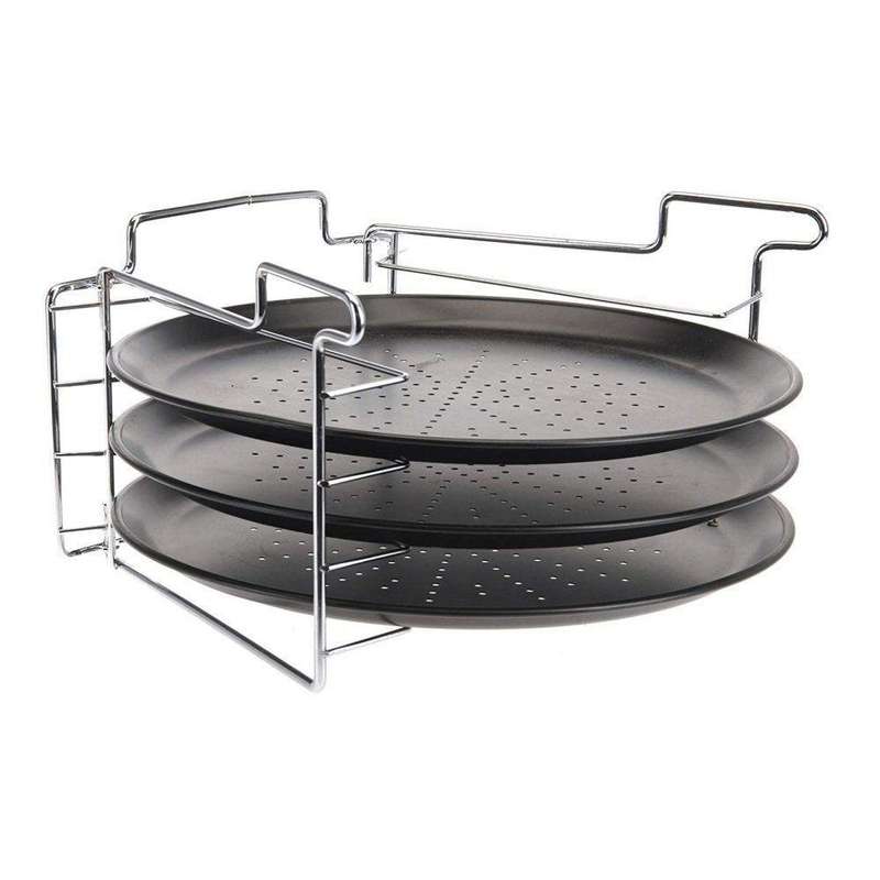 Pizza Stands Plate Set Pizza Tool Baking Pan 3 layers Rack 12inch Non-Stick