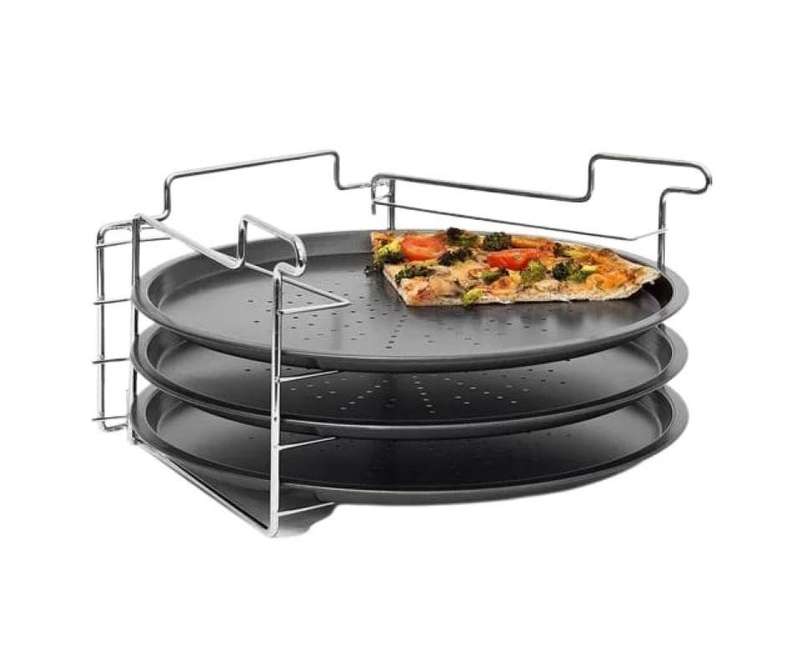 Pizza Stands Plate Set Pizza Tool Baking Pan 3 layers Rack 12inch Non-Stick