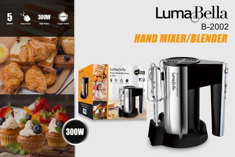 Luma Bella Black Hand Mixer