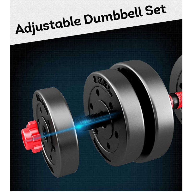 Adjustable Rubber Barbell and Dumbbell Weight Set - 30kg