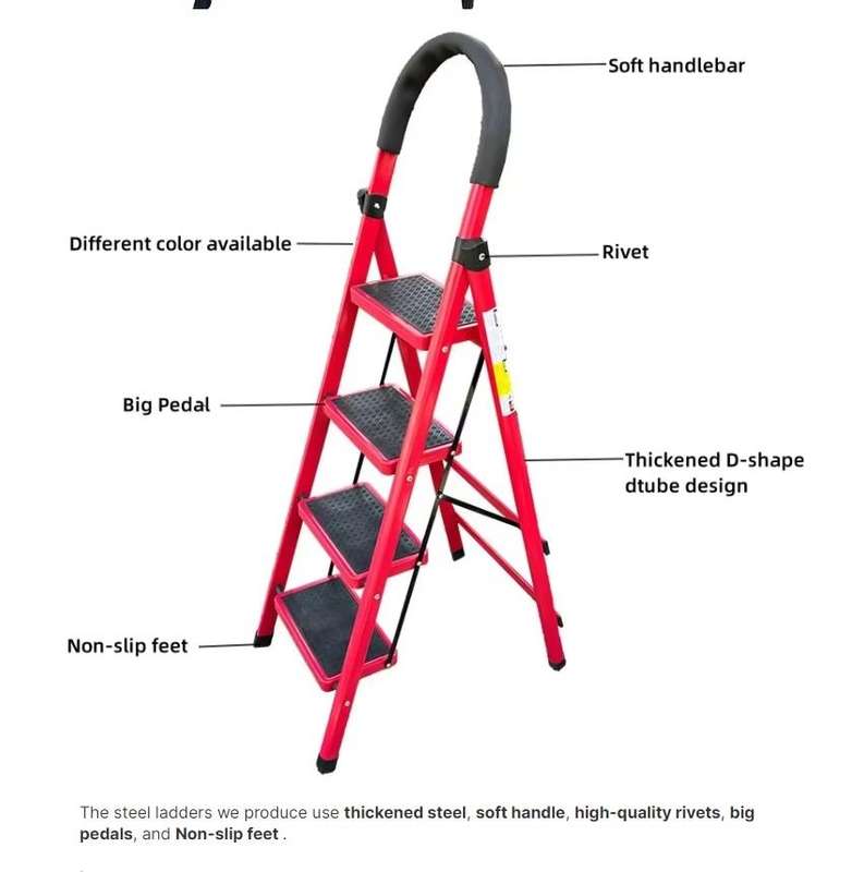 Portable 4 Step Folding Step Steel Ladder