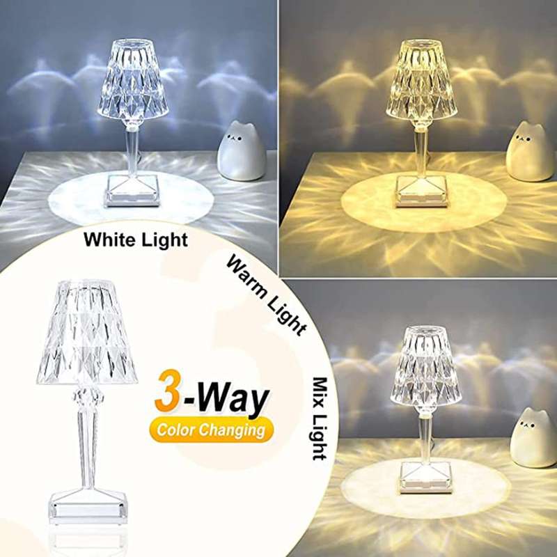 Crystal Table Lamp ,Touch color changing light