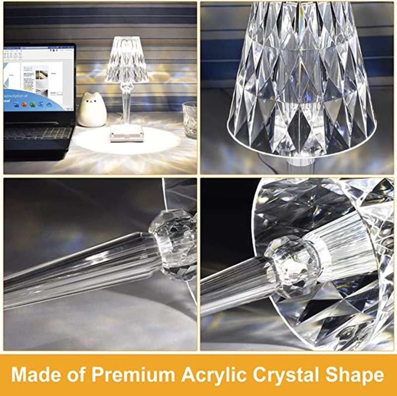 Crystal Table Lamp ,Touch color changing light