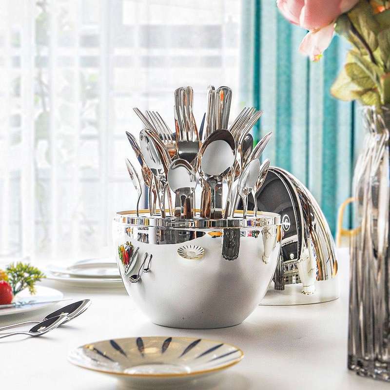 Cutlery Set with Egg Shaped Holder -24pcs