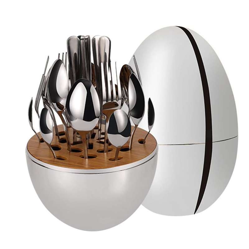Cutlery Set with Egg Shaped Holder -24pcs