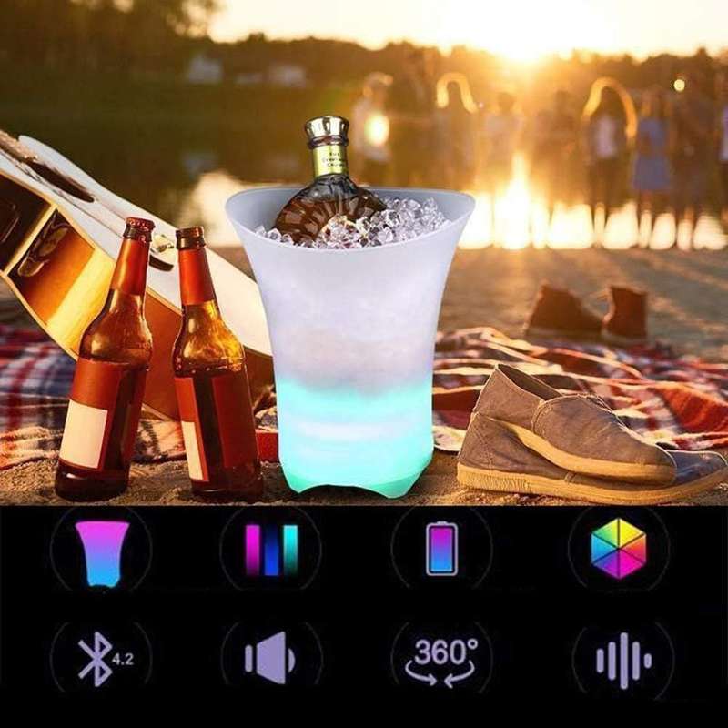 5L LED ice bucket with built in party speaker