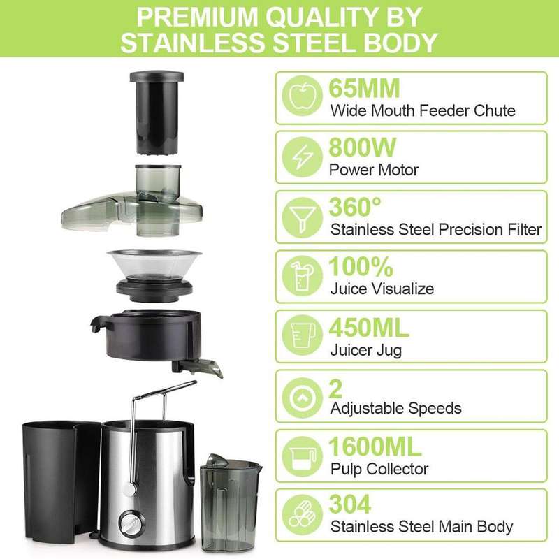 Juice Maker 2 Speed - 800W Fruit & Vegetable Juicer