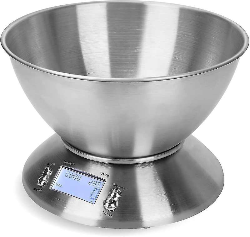 Stainless Steel Mixing Bowl With Digital Kitchen Scale &Timer