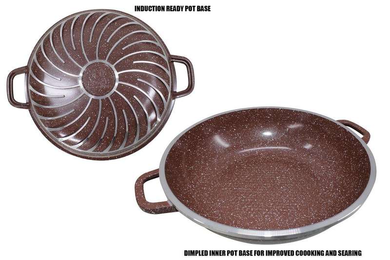 10 Pcs Die Cast Aluminum Granite Non Stick Cookware Set & 3 Utensils