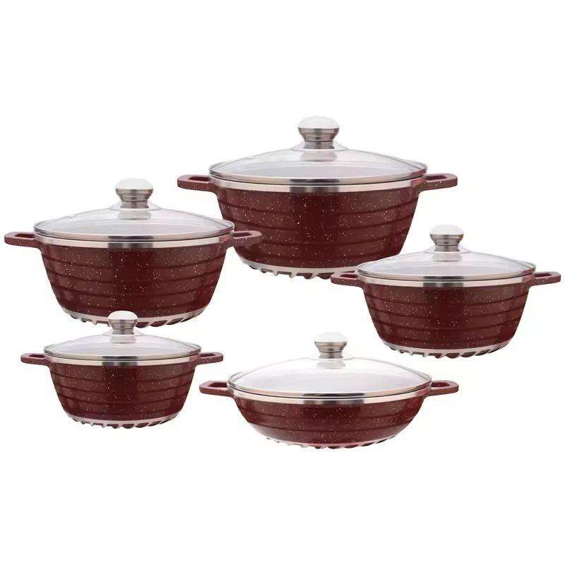 Die Cast Aluminum 10 Piece Non-stick Kitchen Pot Cookware Set