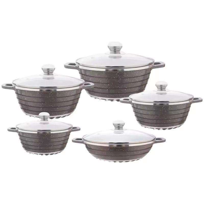 Die Cast Aluminum 10 Piece Non-stick Kitchen Pot Cookware Set