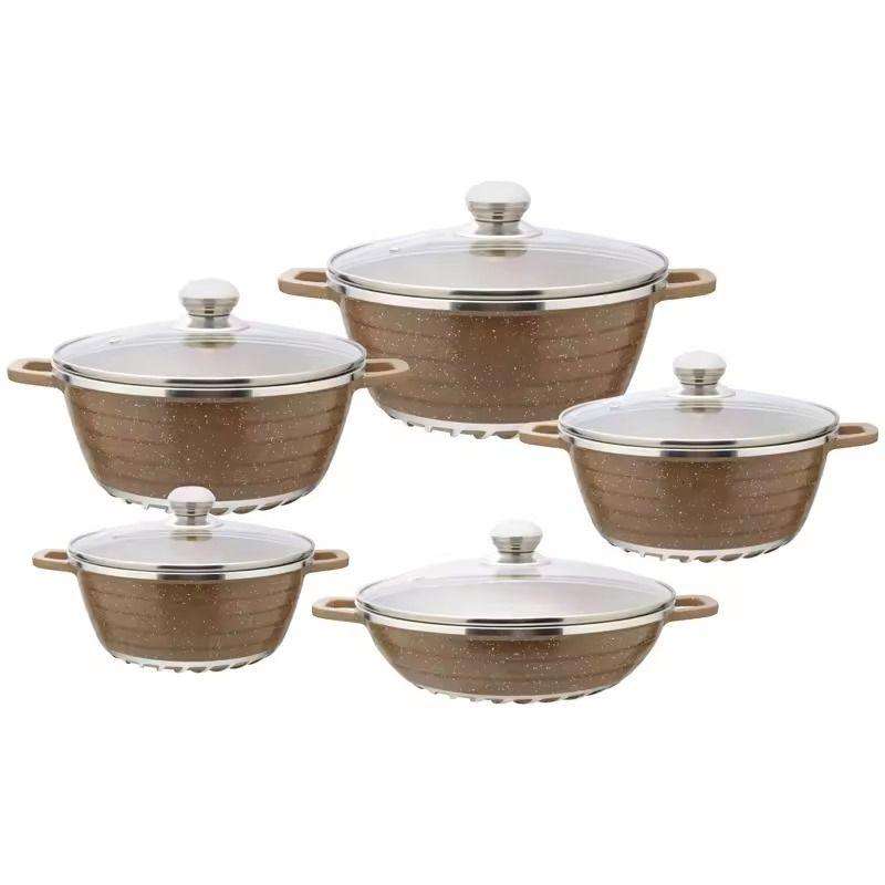Die Cast Aluminum 10 Piece Non-stick Kitchen Pot Cookware Set