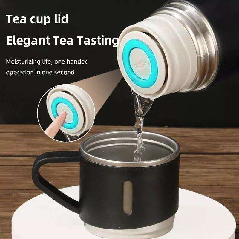 350ml Stainless Steel Double Wall Vacuum Flask & 3 x 125ml Cups with Gift Box