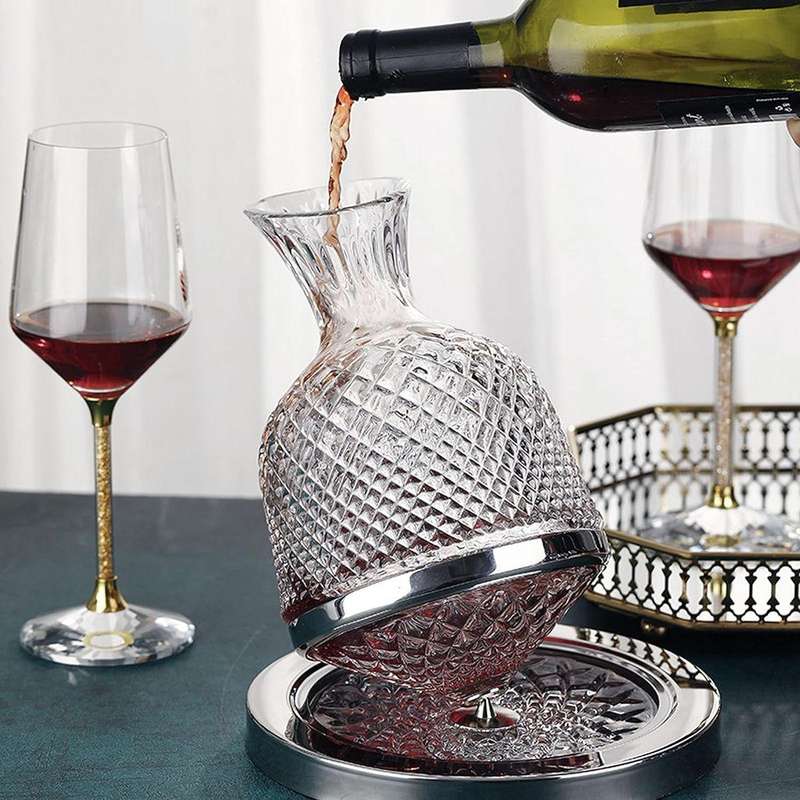 Degrees Rotating Crystal Wine Decanters