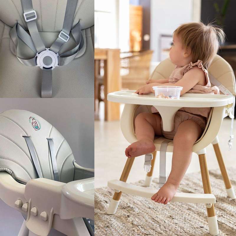 BabyWombWorld 2-in-1 Convertible Baby High Feeding Chair with Tray