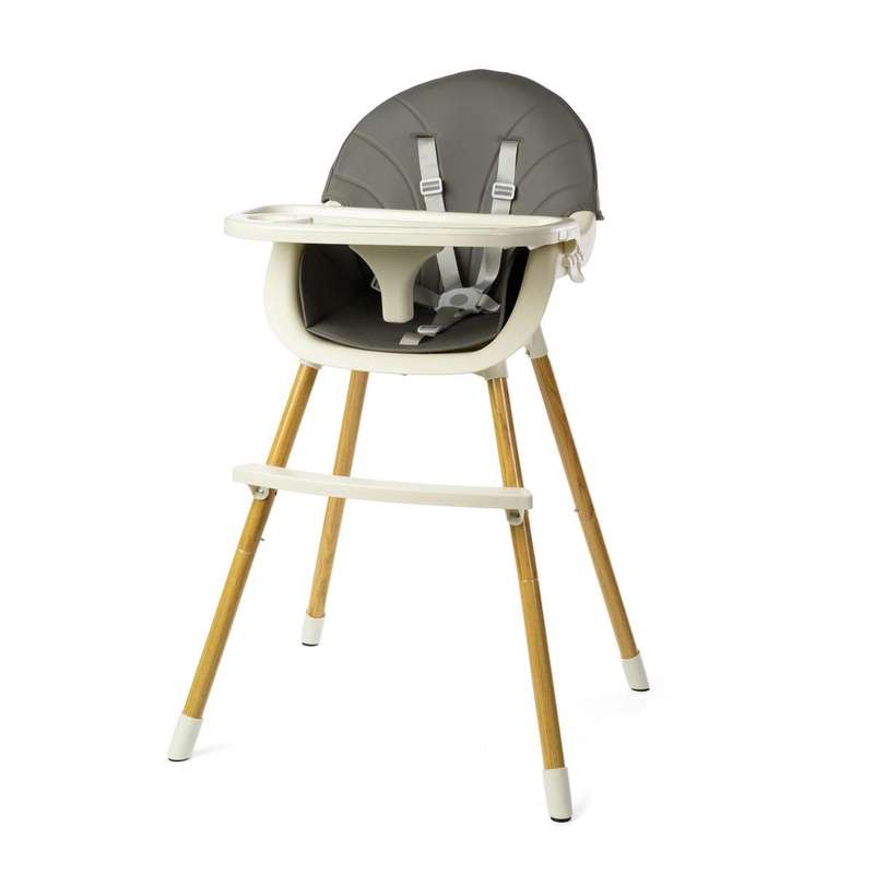 2-in-1 Convertible Baby High Feeding Chair with Tray - Grey