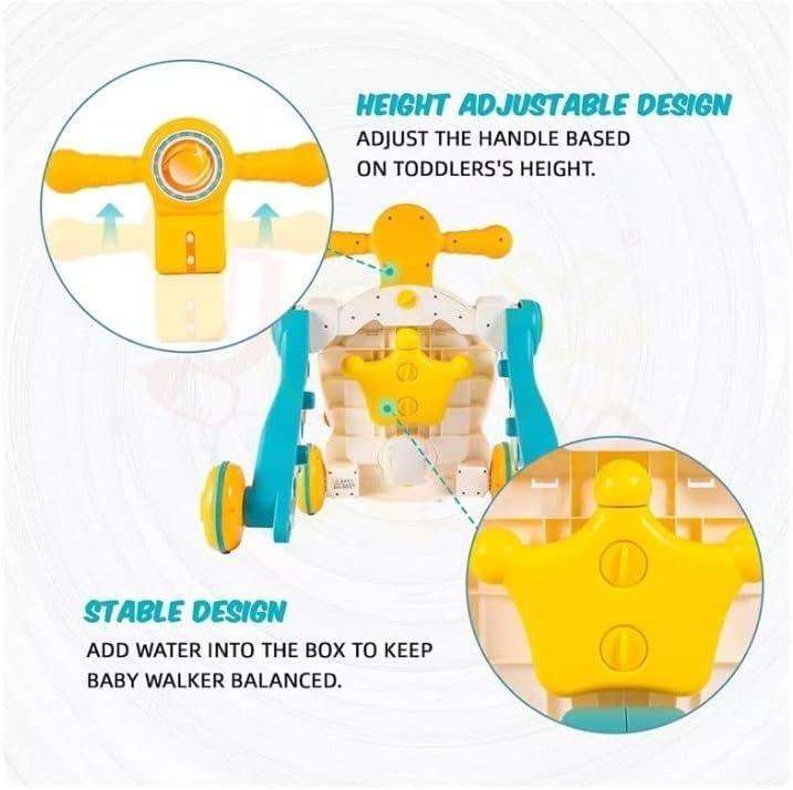 4-in-1 Multi-Functional Baby Walker with Interactive Study Table