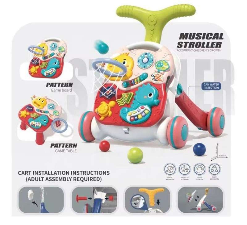 Baby Walker Early Educational High Quality Multifunctional Learning-Pink