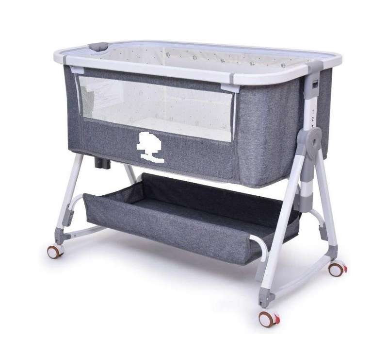 Baby Bed Crib Portable Bassinet Bedside Liftable Cradle-Grey