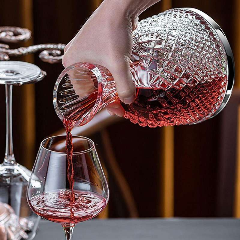 Degrees Rotating Crystal Wine Decanters