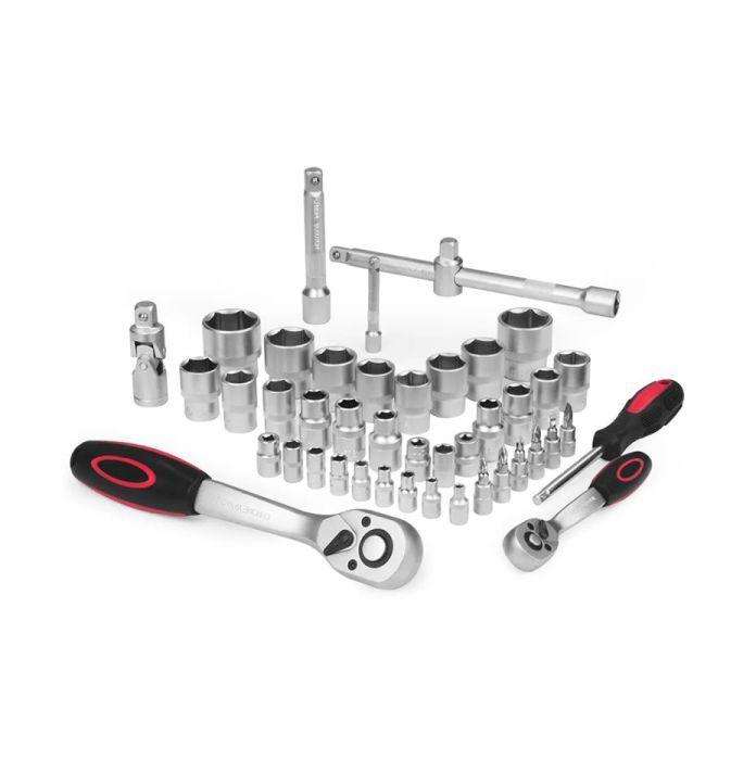 85-Piece Tool Set with Metal Box, Pieces 1/2 and 1/4
