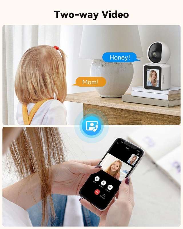 Video Camera Indoor Two Way Wireless Security Camera Monitor 1080P