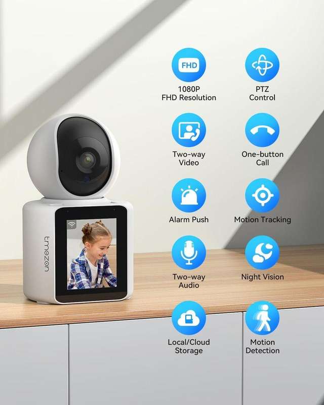 Video Camera Indoor Two Way Wireless Security Camera Monitor 1080P