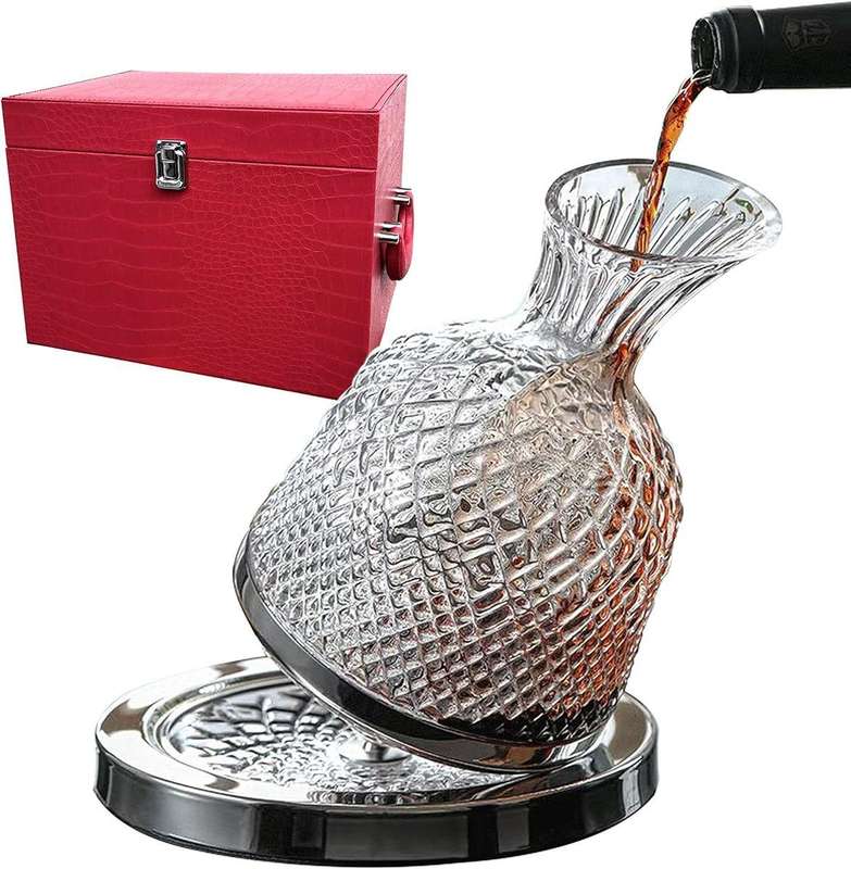 Degrees Rotating Crystal Wine Decanters