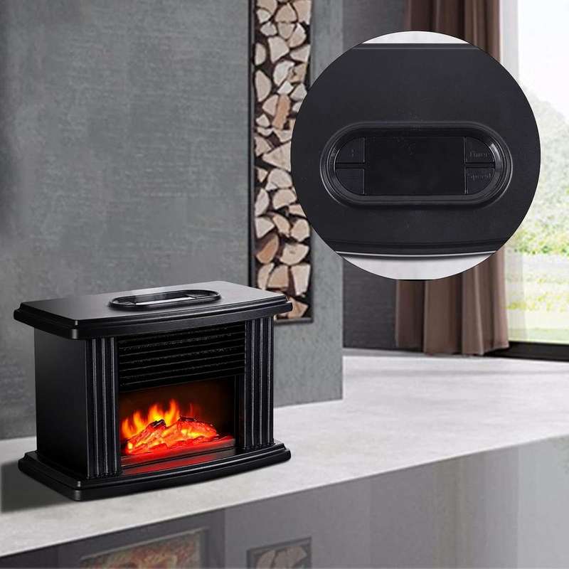 Electric Fireplace Heater With Adjustable Flame and Remote Control