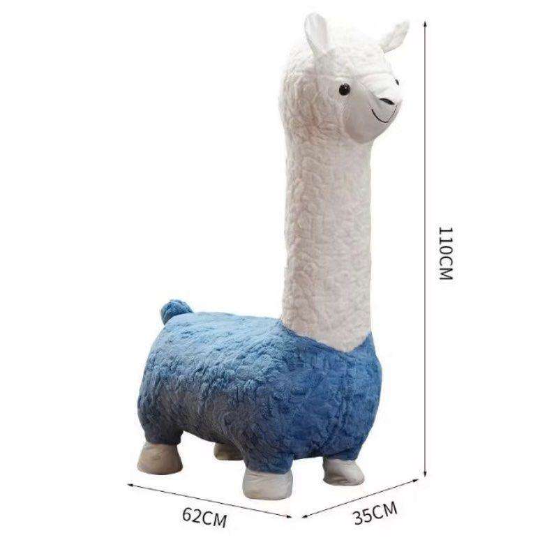 Alpaca Fleece Children's Stool - Blue