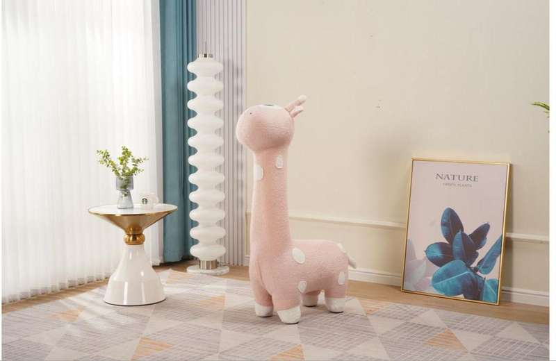 Pink Animal Shaped Decor Children Stool