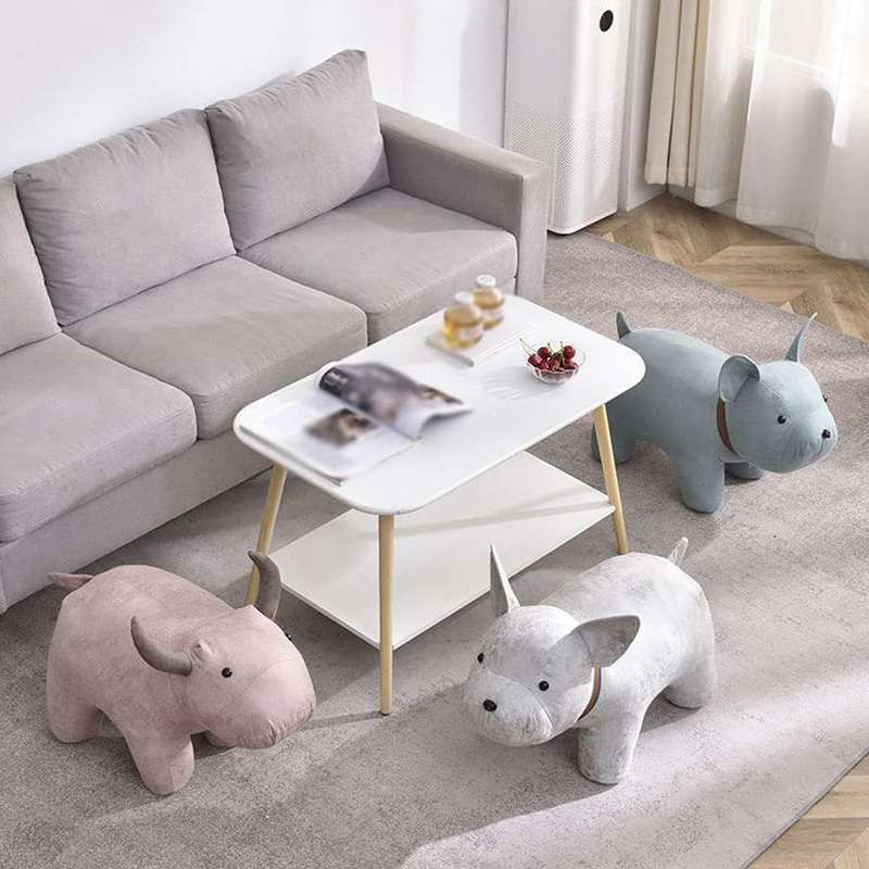 Decor Plush Cute Soft Padded Animal Cushion Footstools Dog - 42cm
