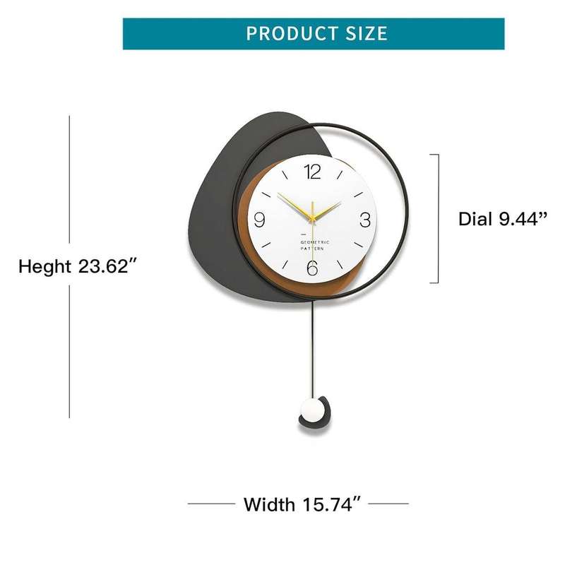 Modern Pendulum Wall Clock | Silent Non-Ticking