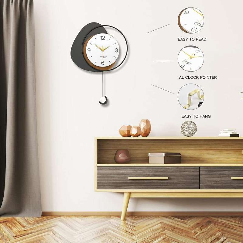 Modern Pendulum Wall Clock | Silent Non-Ticking