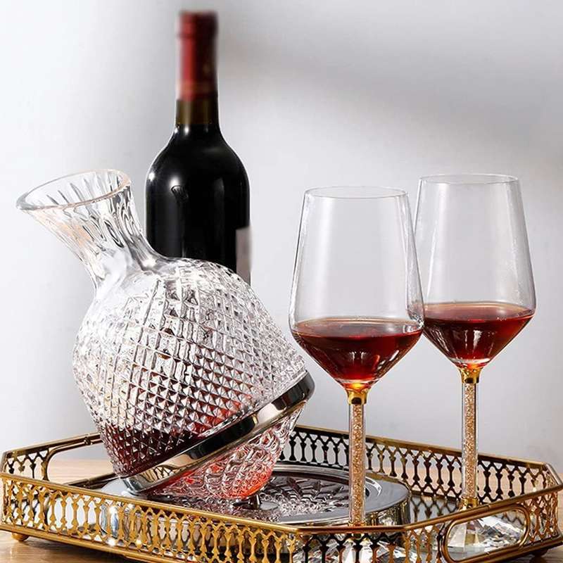 Degrees Rotating Crystal Wine Decanters