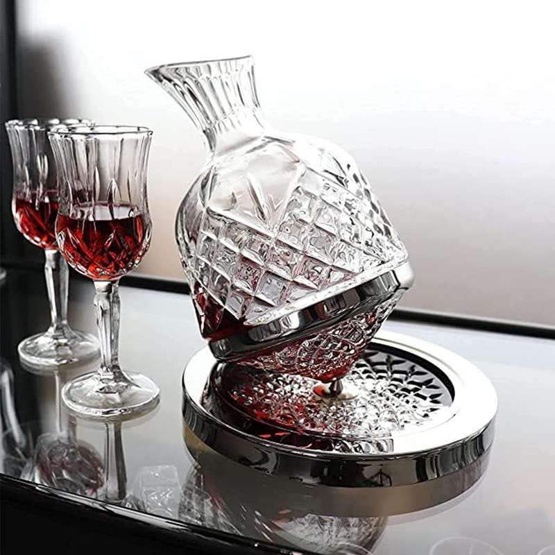 Degrees Rotating Crystal Wine Decanters