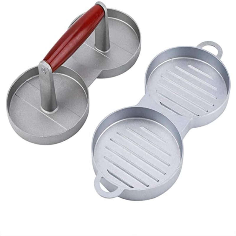 Non-Stick Aluminum Double Burger Press Mold