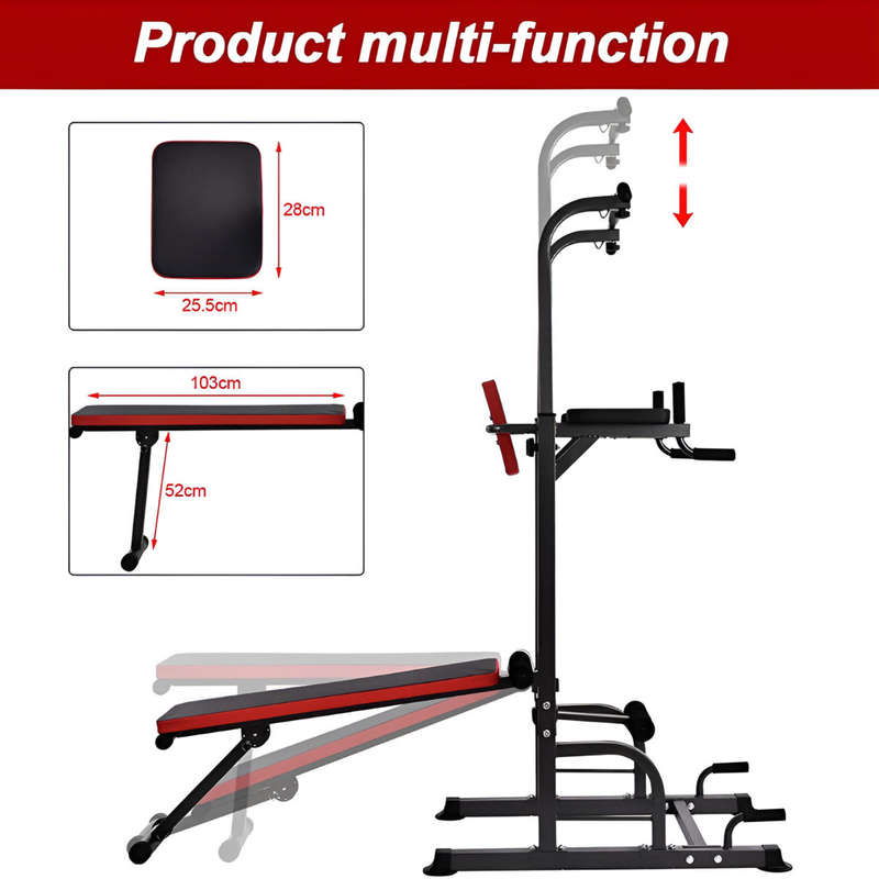 Multifunctional Fitness Workout Station - Adjustable Power Tower