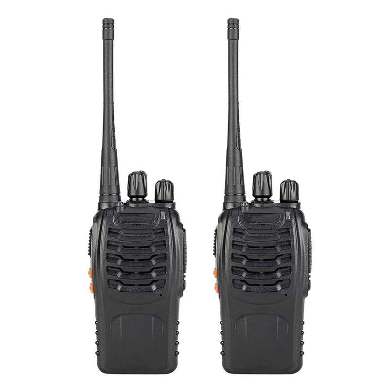 Baofeng Long Range Walkie Talkies with Earpiece & LED Flashlight  2 Pack UHF/VHF Two-Way Radios (Bl