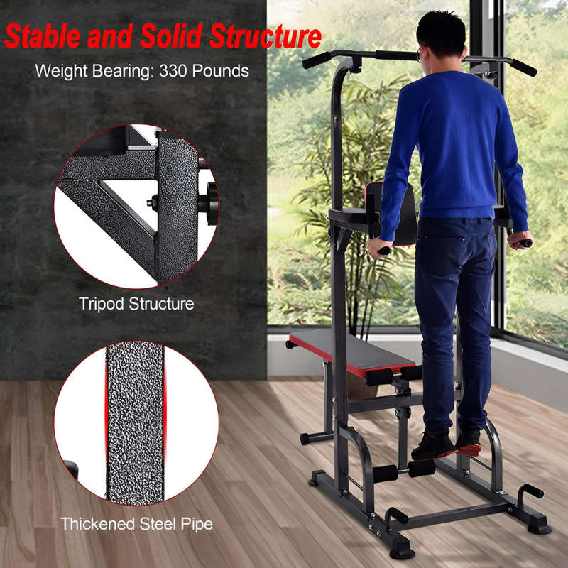Multifunctional Fitness Workout Station - Adjustable Power Tower